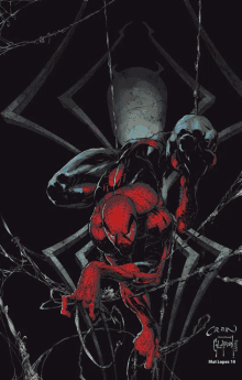 a comic book cover of spider man by matt lopes 10