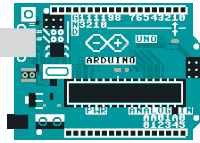 a picture of a arduino board with the numbers 76543210 on it