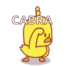 a cartoon duck with the word cabra written above it