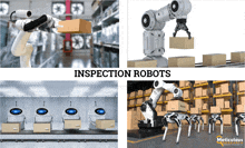 a collage of images with the words inspection robots on the bottom