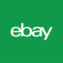 a green background with a white ebay logo on it