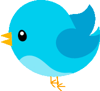 a blue bird with a yellow beak and black eyes