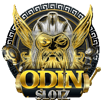 a logo for odin slotz shows a bearded viking