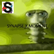 a poster for synapse x moment shows a worm