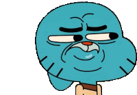 a drawing of gumball from the amazing world of gumball making an angry face