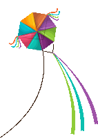 a colorful kite is flying in the wind with a white background