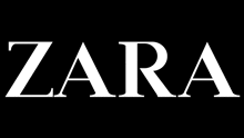 a black background with white letters that say zara