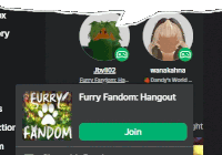 a screenshot of furry fandom hangout with a green join button