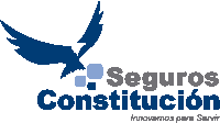 a logo for seguros constitucion with an eagle in the middle