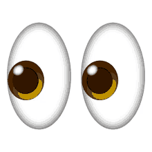 a pair of cartoon eyes with brown irises