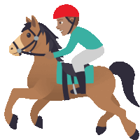 a jockey wearing a red helmet is riding a horse