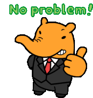 a cartoon of an aardvark in a suit and tie giving a thumbs up sign