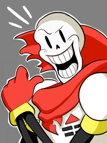 a cartoon drawing of papyrus giving a thumbs up sign