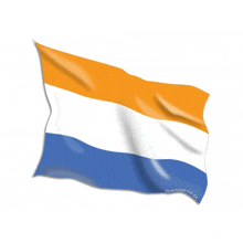 a blue white and orange flag with the words flagshop.co.za below it