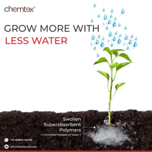 an advertisement for chemtex shows a plant growing out of a pile of dirt