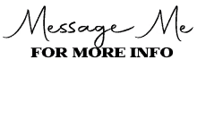 a sign that says message me for more info on a white background