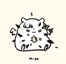 a drawing of a hamster with the name misa on the bottom right