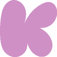 a purple letter k with a white background