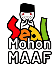 a logo that says " mohon maaf " with a man in a hat