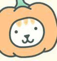 a cartoon drawing of a pumpkin with a dog 's face in it .