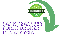 a green arrow points to a recommended bank transfer forex broker