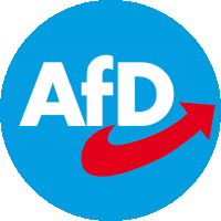 a blue circle with the word afd on it and a red arrow