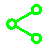 it is a green icon that looks like a pair of scissors .