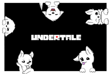 the word undertale is on the black background