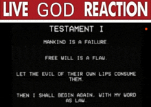 a sign that says live god reaction on top of it