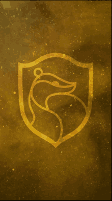 a shield with a fox on it is on a gold background