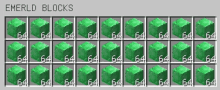 a display of emerald blocks in a minecraft world