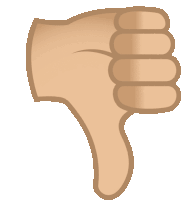 a hand giving a thumbs down sign with a white background