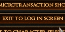 a sign that says microtransaction show exit to log in screen and character select