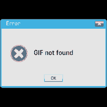 an error message that says gif not found and an ok button