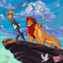 a coloring page of the lion king with the words happy color on the bottom