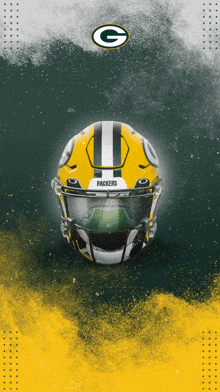 a green bay packers helmet with a g on the front