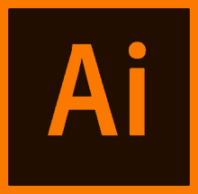 a logo for adobe illustrator is orange and black