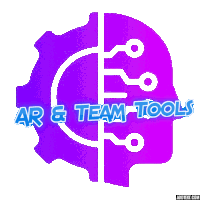 a logo for ar & team tools shows a purple head