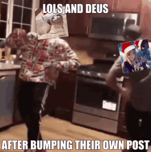 a meme that says lols and deus after bumping their own post on it