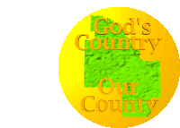 a yellow and green logo that says god 's country