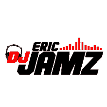 a logo for eric dj jamz with headphones on it