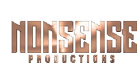 a logo for nonsense productions is shown in copper letters