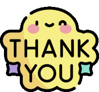 a sticker that says thank you with a smiley face