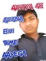 a picture of a boy with the words aditya ak written on it