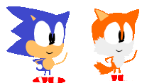 a cartoon of sonic the hedgehog and tails the fox standing next to each other