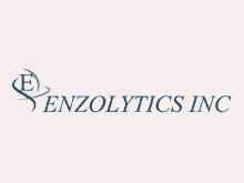 a logo for enzolytics inc has a blue e on it