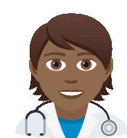 a female doctor with a stethoscope around her neck is smiling