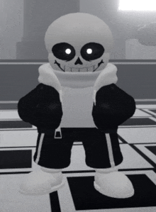 a cartoon character with a skull on his head