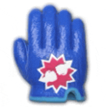 a blue glove with a star on it