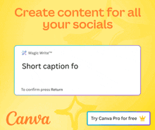 an advertisement for canva pro for free